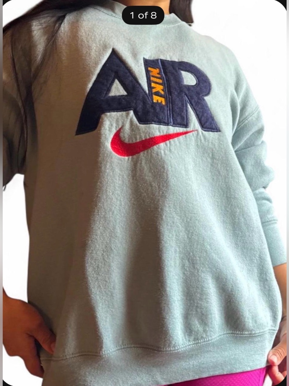🔥 RARE VINTAGE 90s NIKE AIR CENTER LOGO SPELL OUT CREWNECK 🔥